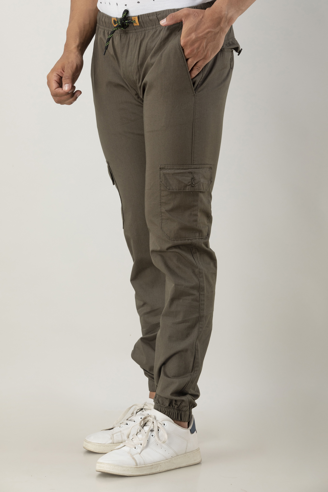 CELIO Mens Low Waist Straight Cargo Trousers IT 44 XS W36 L34 White Cotton  | Vintage & Second-Hand Clothing Online | Thrift Shop